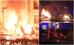 Tineri în Audi RS 5, arşi de vii după ce bolidul a retezat doi copaci, s-a rupt în două şi a luat foc, în centrul Berlinului