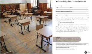 Astăzi se redeschid şcolile. A fost publicat noul formular prin care părinții își dau acordul pentru testarea copiilor