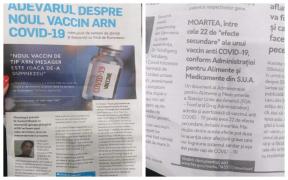 Bărbat prins de polițiști când împărțea pe stradă, la Focșani, o revistă numită ”Adevărul despre noul vaccin ARN Covid19”