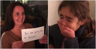 Copila era emoţionată că în sfârşit îşi va putea vedea prietenii