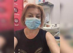 Mariana Durlesteanu s-a fotografiat intr-un centru de vaccinare din Republica Moldova