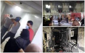 Rudele bolnavilor au dat buzna în spitalul cuprins de flăcări, la Bagdad