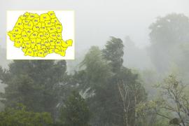 Alertă de ploi, grindină și vijelii emisă de ANM. Cod galben în toată ţara, până marţi seară