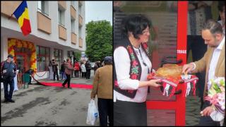 Ceremonie de inauguriare a unui oficiu poștal, în Târgu Mureș