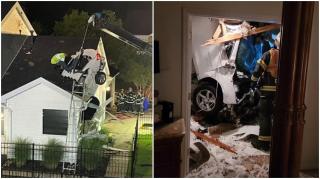 Un cuplu s-a trezit cu o maşină la câţiva metri de pat, după ce un tânăr a trecut cu vehiculul direct prin acoperiş, în SUA