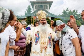 Arhiepiscopul Tomisului, Înalt Prea Sfinţitul Teodosie, în Orşova, în 2017.