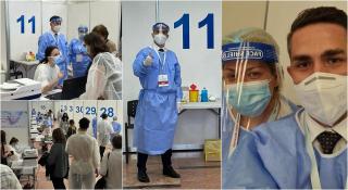 Colaj cu Valeriu Gheorghiţă, prezent la Sala Palatului cu ocazia maratonului de vaccinare din Bucureşti