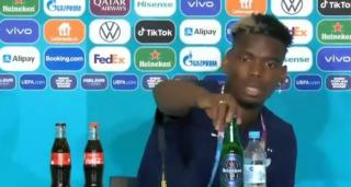 Vedetele de la EURO au o problemă cu sponsorii turneului: Pogba a mutat o sticlă de bere după ce Ronaldo a fost deranjat de Coca Cola - VIDEO