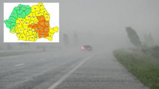 Alerte cod galben și portocaliu în aproape toată țara. Ploi torenţiale şi vijelii în București și 32 de județe