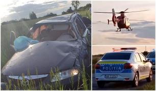 Tragedie în Bihor. Cinci tineri s-au răsturnat cu maşina pe un câmp, la Tinca. Unul dintre ei a murit pe loc - VIDEO