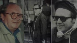 Colaj cu fotografii cu Ion Ghiţulescu, comentator sportiv la radio