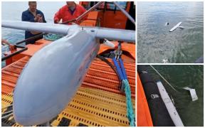 Dronă militară descoperită în largul mării