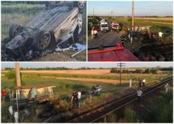 Accident între un autoturism şi un tren cu 28 de călători. Șoferul a fost găsit în stare de inconștiență