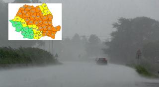 Aproape toată ţara, sub avertizări de furtuni severe, ploi şi grindină. Coduri galben şi portocaliu în Bucureşti şi 34 de judeţe
