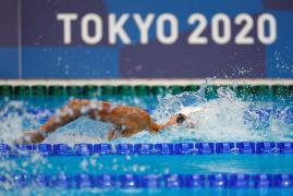 David Popovici concurează în proba de înot la 200 m liber, la Jocurile Olimpice de la Tokyo