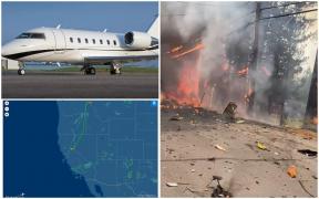 Un avion s-a prăbuşit și a explodat în apropierea unui teren de golf, în California.