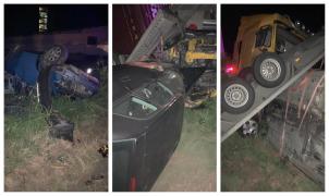 Cele două autovehicule implicate în accidentul din Teleorman s-au transformat în mormane de fiare