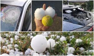 Grindină uriașă, cât mingea de tenis, în Italia. Bucățile mari de gheață au făcut ravagii în provincia Pordenone