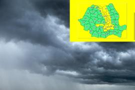 Cod galben de vijelii şi grindină în mai multe judeţe şi de caniculă în sudul ţării