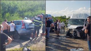 Maşină căzută pe malul unui baraj, după un accident în localitatea ieşeană Hălceni. Două persoane încarcerate