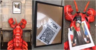 Portretul distrus al lui Macron