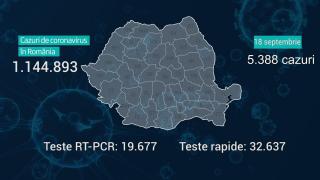 Lista pe judeţe a cazurilor de coronavirus în România, 18 septembrie 2021