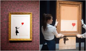''Girl with Balloon'', celebra lucrare a lui Banksy care s-a autodistrus în direct, scoasă din nou la licitaţie pentru o sumă de patru ori mai mare
