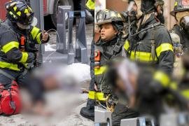 Imagini devastoare cu pompierii rămași fără oxigen în timp ce scot bebeluși din incendiul din New York. Victime la fiecare etaj pe casă scării