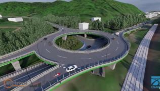 Au fost făcute publice primele imagini cu proiectul primului pasaj rutier de pe Valea Prahovei. Sens giratoriu suspendat pe DN1, Predeal - Râșnov