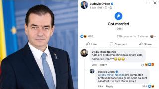 Ludovic Orban, replici ironice după ce a menţionat pe Facebook că s-a căsătorit în 1998