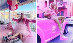 Nuntă atipică în Las Vegas. O femeie s-a căsătorit cu culoarea roz, după o "relaţie" de 40 de ani