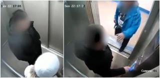 Momentul în care un tată ia la pumni un pedofil care tocmai ce-i hărţuise fiica în lift, într-un bloc din Surgut, Rusia