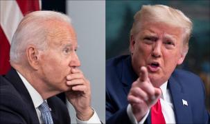 Joe Biden (stânga); Donald Trump (dreapta)