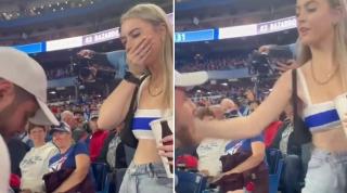 cerere în căsătorie pe un stadion din Canada