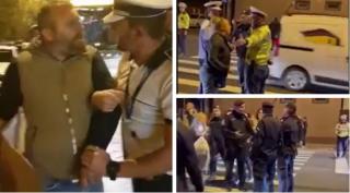 "Daţi-i drumul la trafic, îi e rău lu nevastă-mea". Zeci de oameni au protestat pe Antiaeriană, poliţia a luat oamenii cu forţa de pe şosea