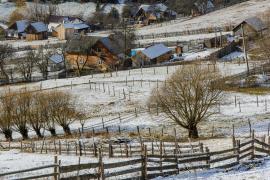 piesaj de iarnă în Vatra Dornei, județul Suceava