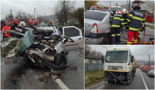 Doi fraţi au murit pe loc, după ce maşina în care se aflau s-a izbit frontal de un camion