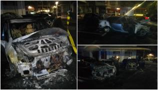 Două autoturisme aparţinând unui bărbat, incendiate într-o parcare din Brăila