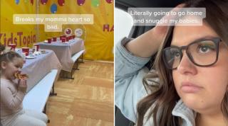 fetiță de 3 ani singură de ziua ei