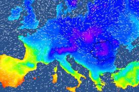 Harta temperaturilor în Europa