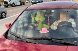 Şoferiţa, prinsă cu Grinch în maşină