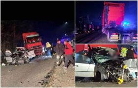 Tragedie în Ajun de Crăciun, la Herculane. Doi frați au murit într-un accident înfiorător, spulberați de TIR pe contrasens