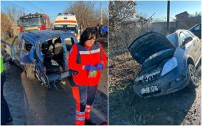 Maşină făcută zob la Vărăşti, în Giurgiu