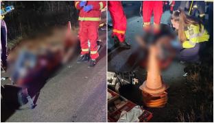 Tragedie pe A3. Doi oameni au murit, după ce mașina în care se aflau a rupt parapetele de protecţie. Ceilalţi trei pasageri sunt răniţi