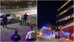 Un tânăr s-a aruncat de la etajul cinci al unei parcări exterioare aparţinând unui centru comercial
