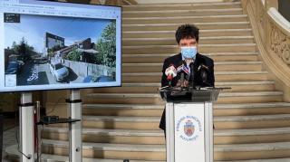 Nicuşor Dan susţine o declaraţie de presă la Primăria Capitalei