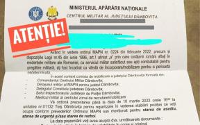MApN, despre un așa-zis ordin de chemare la mobilizare: „Un fals de la un capăt la altul”