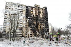 Clădire bombardată în Harkov, martie 2022