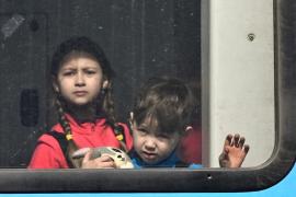 Copii refugiaţi din Ucraina, în tren