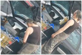 VIDEO. Un bărbat a folosit litri întregi de ulei pe post de combustibil. Şi-a alimentat maşina chiar în parcarea unui magazin din Anglia